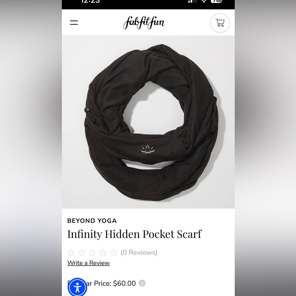Beyond Yoga scarf neck wrap with pocket FabFitFun